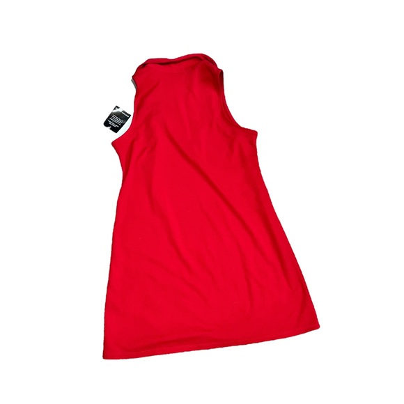 Boston Proper Solid Zippered Front Sleeveless Collared Dress Red NWT size Large - Picture 8 of 8